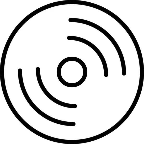 Compact Disc Icoon Outline Stijl — Stockvector