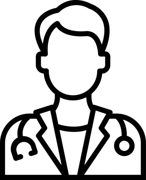 Dokter Man Avatar Pictogram — Stockvector