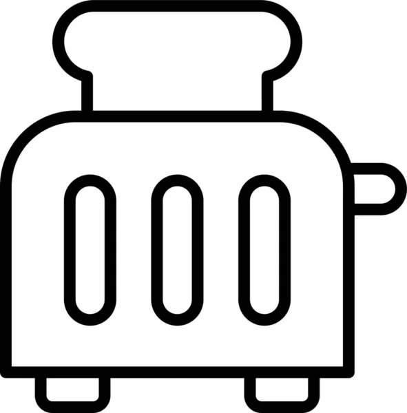 Toast Ontbijt Brood Pictogram Omtrek Stijl — Stockvector