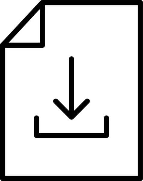 Εικονίδιο Λήψης Φύλλου Αρχείου Στυλ Περίγραμμα — Διανυσματικό Αρχείο