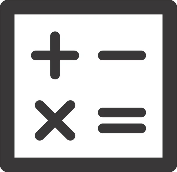 Berechnungsrechner Mathematik Symbol Solidem Stil — Stockvektor