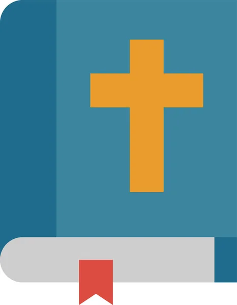 圣经基督教圣经上的扁平图标 — 图库矢量图片