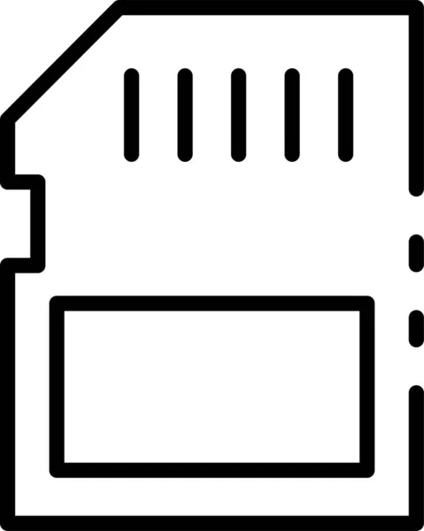 Chip Icono Almacenamiento Memoria Estilo Esquema — Vector de stock