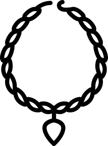Иконка Ожерелья Кулон Ювелирных Изделий Стиле Наброска — стоковый вектор