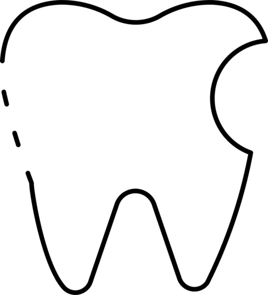 Значок Зубів Зламаного Зуба Стилі Контурів — стоковий вектор