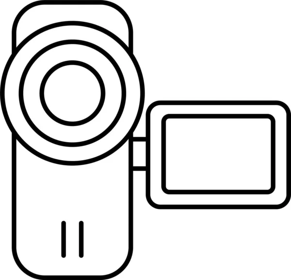 Ícone Gravação Câmera Vídeo Estilo Esboço — Vetor de Stock