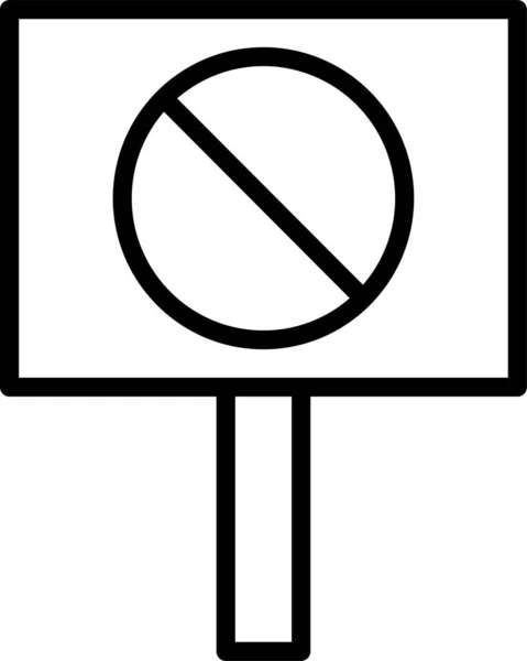 Stop Εικονίδιο Πανό Υπογράψει Στυλ Περίγραμμα — Διανυσματικό Αρχείο