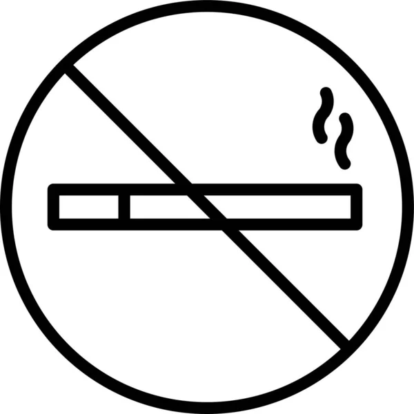 Keine Zigaretten Ikone Umrissen — Stockvektor