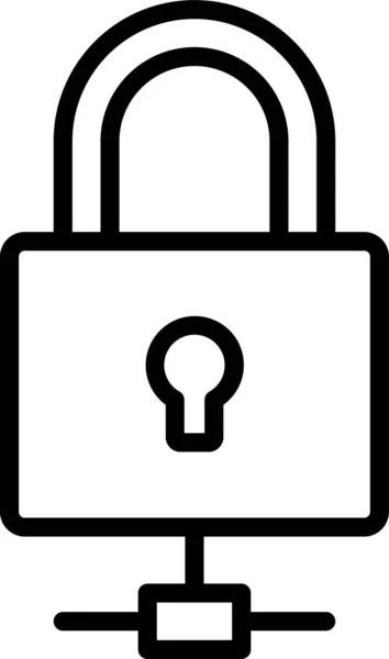 Ícone Segurança Dados Proteção Estilo Esboço — Vetor de Stock