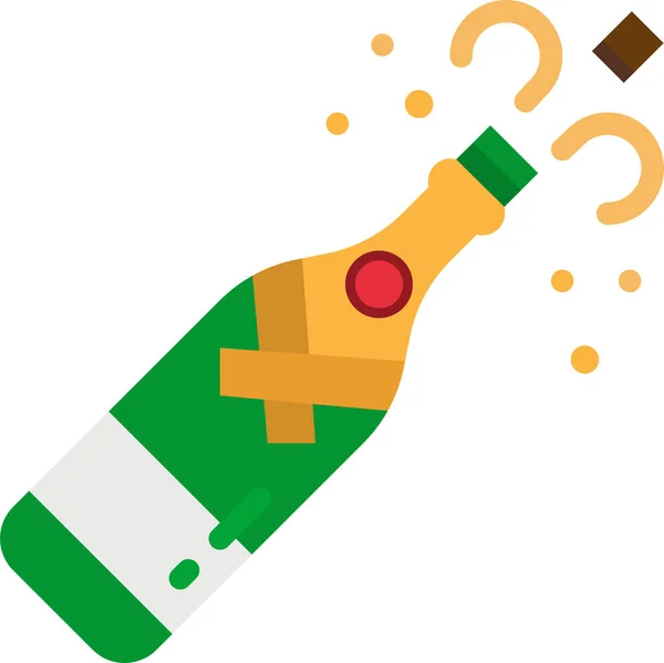 Алкогольне Святкування Значок Шампанського — стоковий вектор