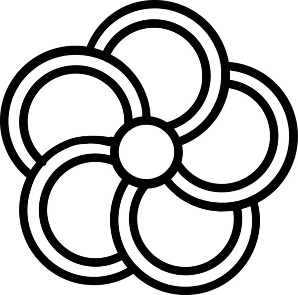 Blütenblätter Natur Botanisches Symbol Umriss Stil — Stockvektor