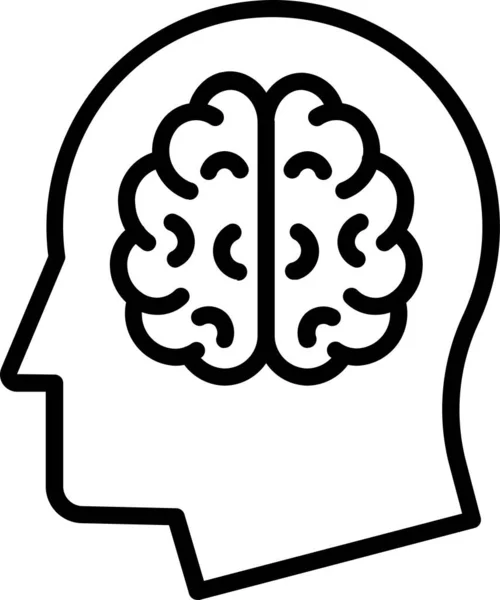 Hombre Del Cerebro Icono Neurología Estilo Esquema — Vector de stock