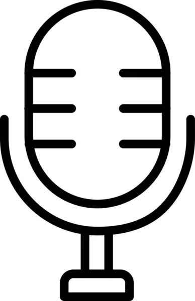 Ícone Rádio Voz Microfone Estilo Esboço — Vetor de Stock
