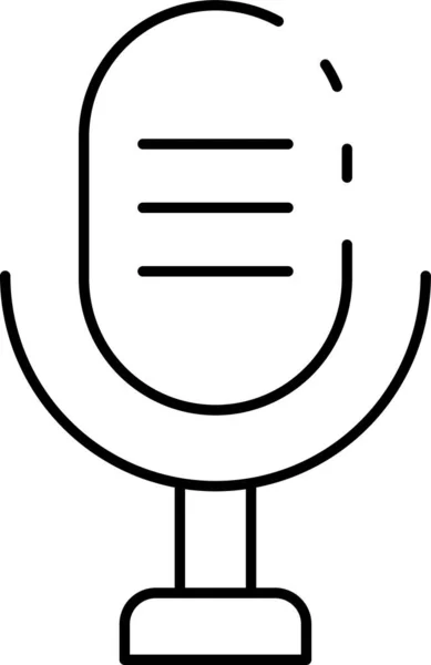 Ikona Mikrofonu Hlasového Zapisovače Stylu Osnovy — Stockový vektor