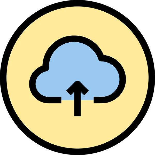 Cloud Inteface Lastsymbol Ausgefüllten Outline Stil — Stockvektor