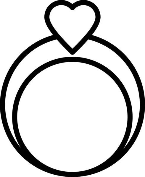 Кольцо Сердце Икона Любви — стоковый вектор
