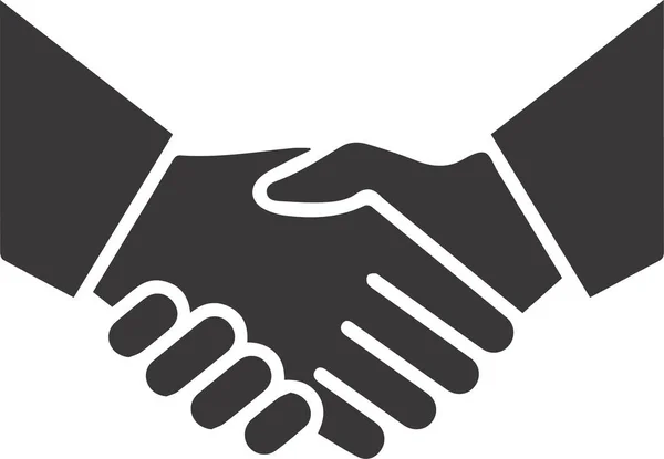Vereinbarung Handschlag Partnerschaft Ikone Solidem Stil — Stockvektor