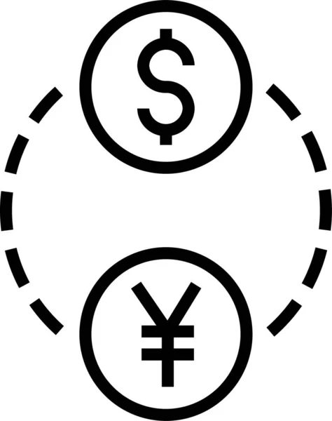 Icona Dollaro Scambiatore Valuta — Vettoriale Stock