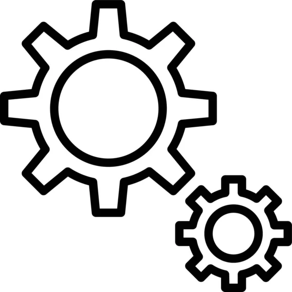 Configurar Icono Configuración Engranajes Estilo Esquema — Archivo Imágenes Vectoriales