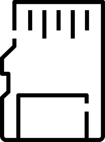 Card Memory Icon Outline Style — 스톡 벡터