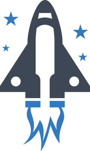 Rocket Spaceship Startup Icon Solid Style — Stock Vector