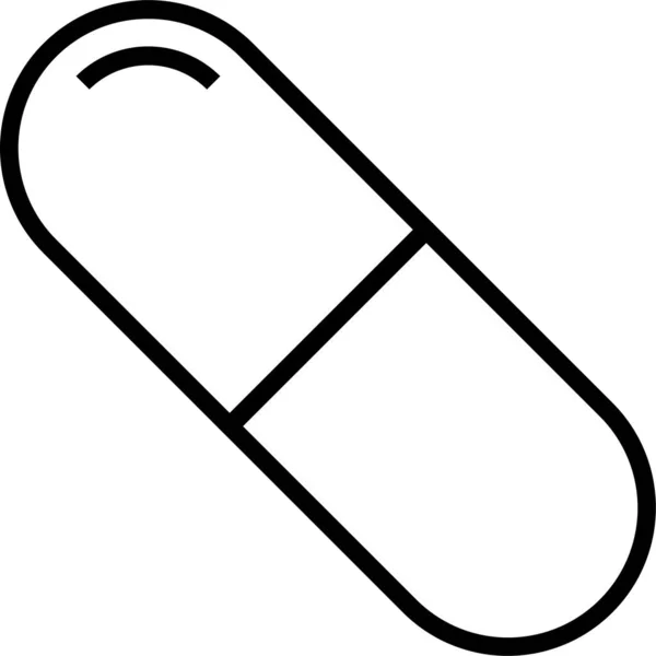 Pilulka Léky Medicína Ikona Stylu Osnovy — Stockový vektor