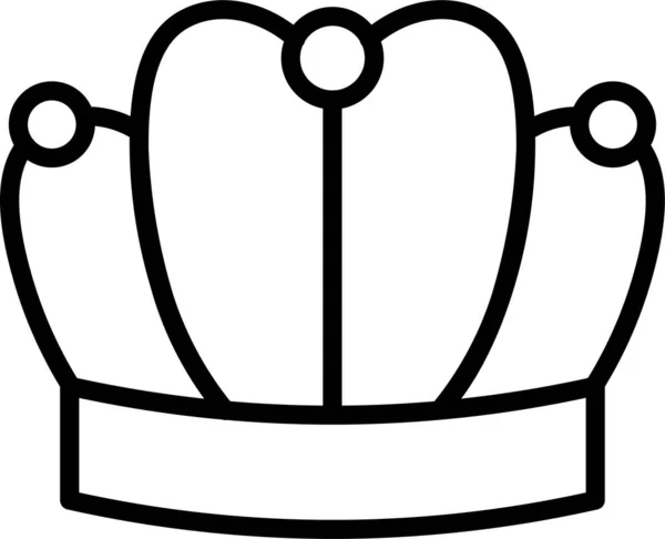 Królewska Ikona Królowej Korony Zarysie Stylu — Wektor stockowy
