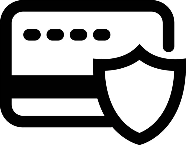 Icône Protection Crédit Carte Dans Style Outline — Image vectorielle