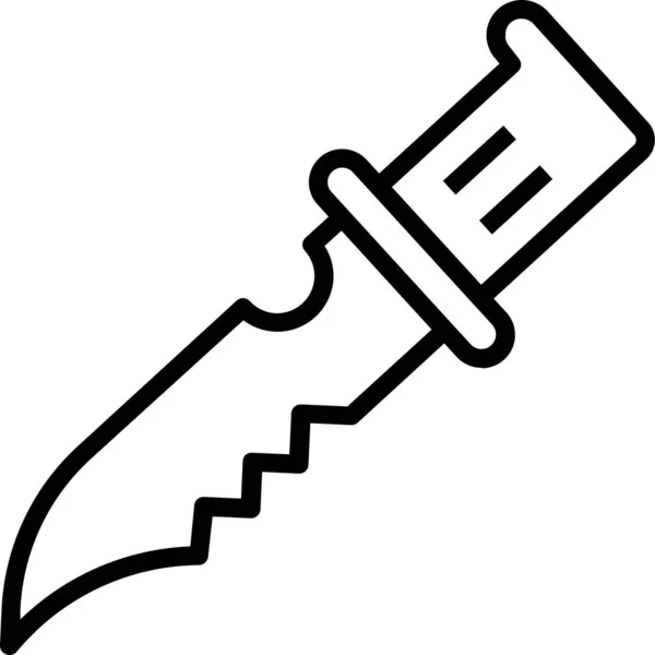 Dagger Blade Knife Icon Outline Style — Stock Vector