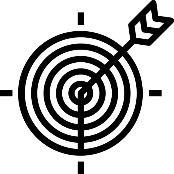 Archer Archerie Flèche Icône Dans Style Contour — Image vectorielle
