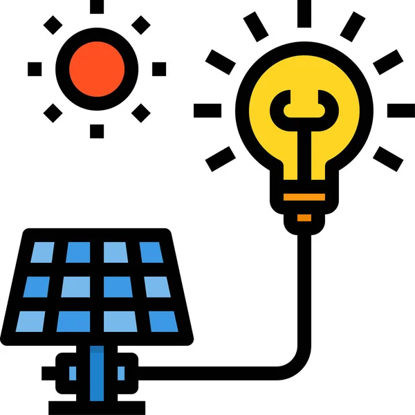 Eco Ecology Energy Icon Στυλ Γεμάτο Περίγραμμα — Διανυσματικό Αρχείο