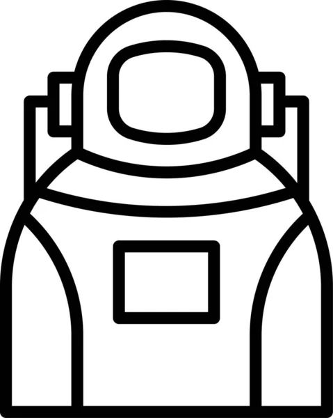 Awatar Astronauta Ikona Człowieka Zarysie Stylu — Wektor stockowy