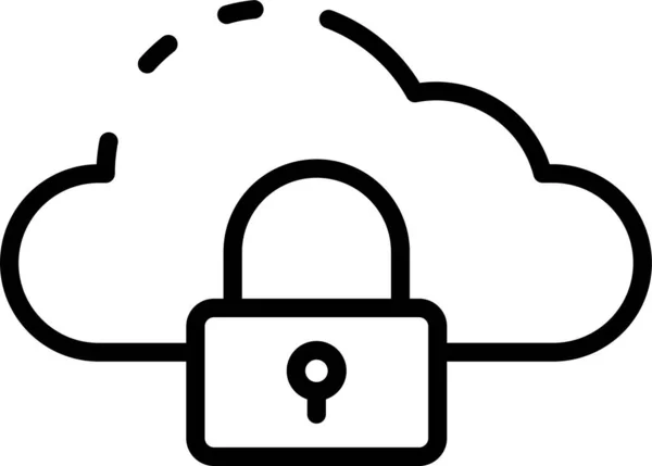 Ikona Prywatności Blokady Chmury — Wektor stockowy