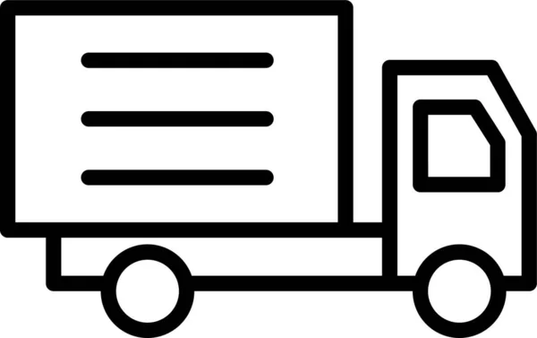 Ikon Kendaraan Transportasi Truk Dalam Gaya Outline - Stok Vektor