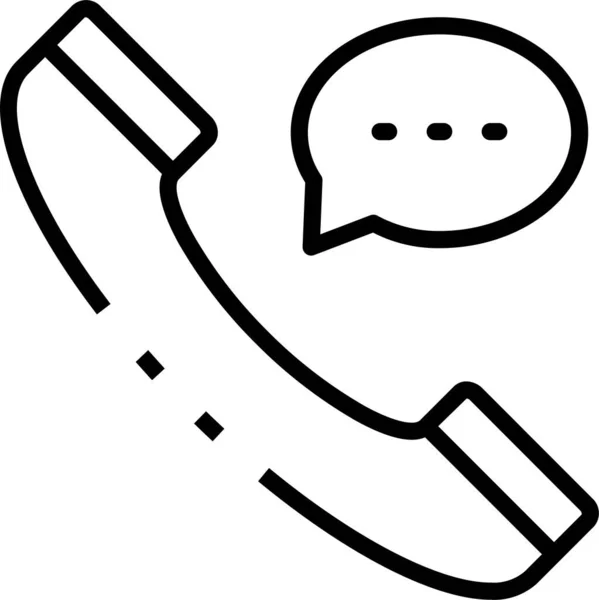 Ícone Conversa Comunicações Telefone Estilo Esboço —  Vetores de Stock