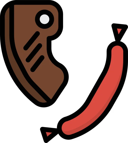 Barbacoa Icono Proteínas Carne Estilo Contorno Lleno — Vector de stock