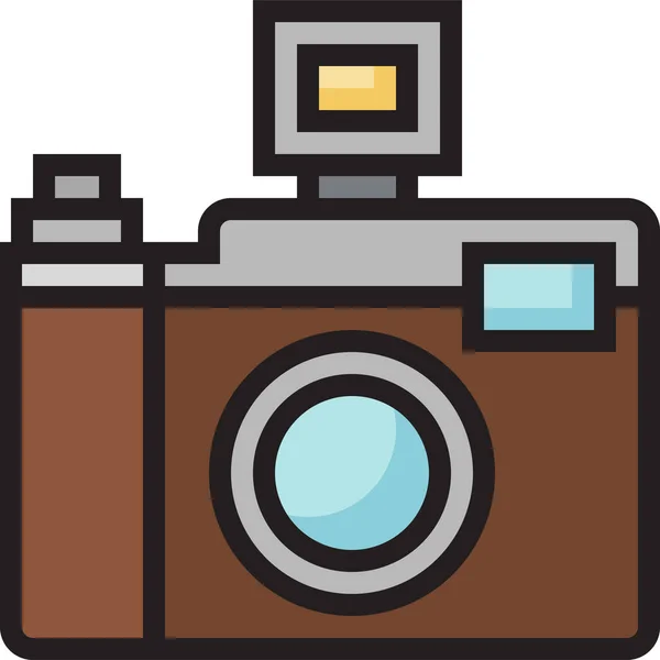 Компактная Иконка Камеры Стиле Заполненного Контура — стоковый вектор