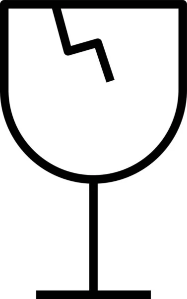 Icône Vin Verre Fissure — Image vectorielle