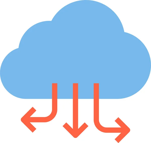 Εικονίδιο Υπηρεσίας Λήψης Cloud Επίπεδο Στυλ — Διανυσματικό Αρχείο