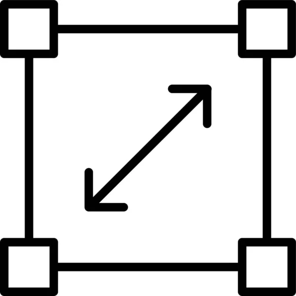 Richtungspfeile Zoomen Symbol Umrissstil — Stockvektor
