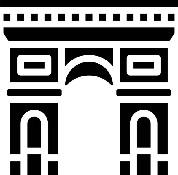 Oblouková Architektura Francouzská Ikona Pevném Stylu — Stockový vektor