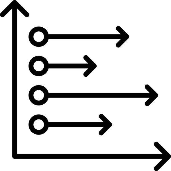 Chart Growth Graph Icon Outline Style — Stock Vector