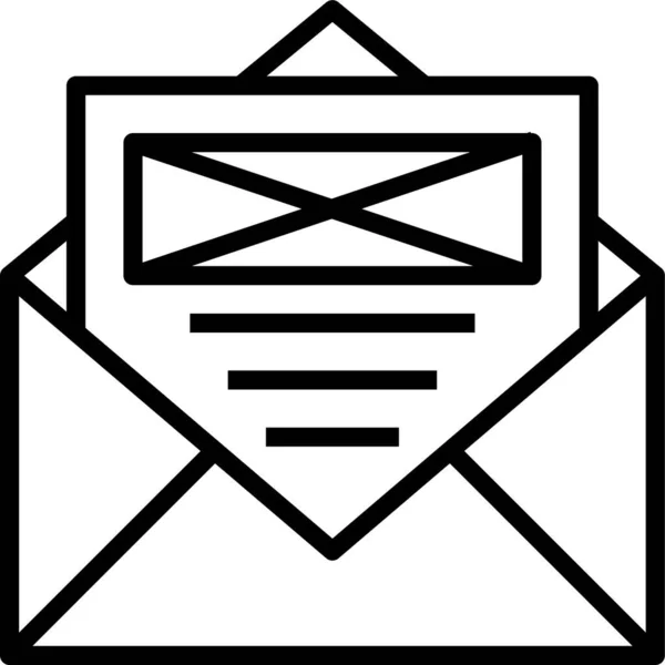 Mail Email Lettre Icône Dans Style Contour — Image vectorielle