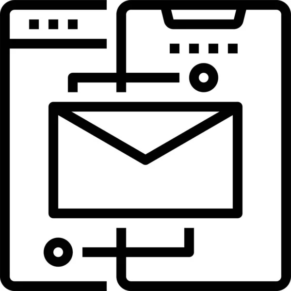 Browser Berechnet Mail Icon Umrissstil — Stockvektor