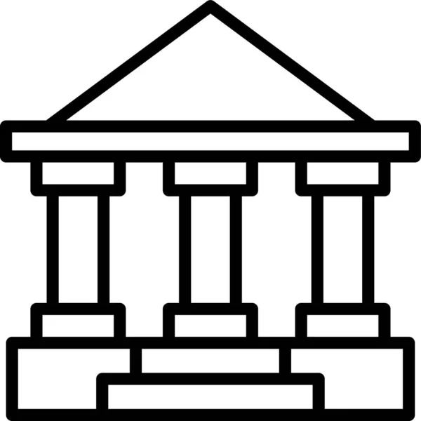 Ikona Ambasády Spravedlnosti Stylu Osnovy — Stockový vektor