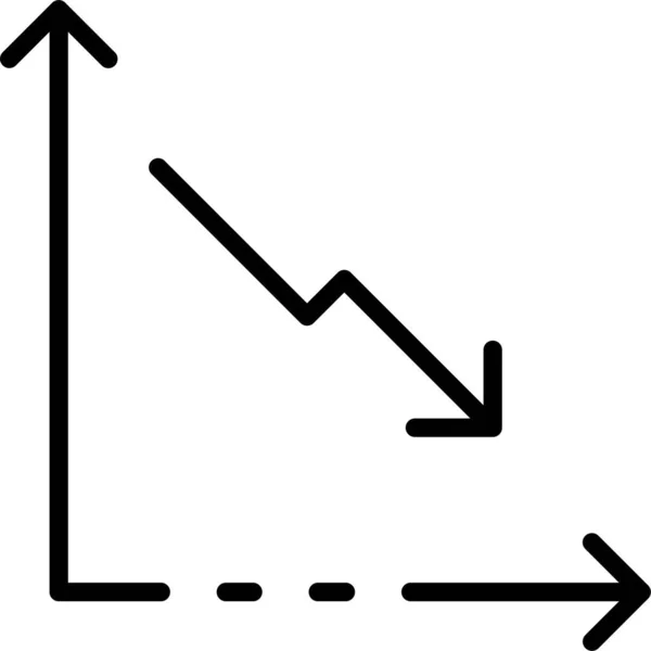 Gráfico Informe Analítica Icono Estilo Esquema — Vector de stock
