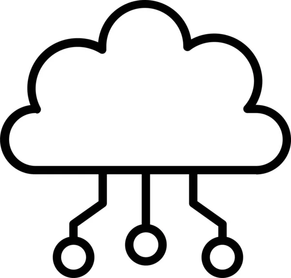 Cloud Computing Internet Icoon Outline Stijl — Stockvector