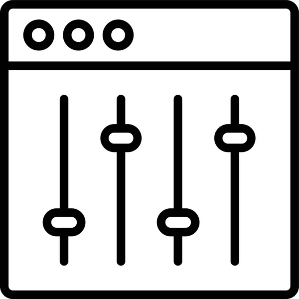 Ikona Dostosowania Przeglądarki Internetowej Zarysie — Wektor stockowy
