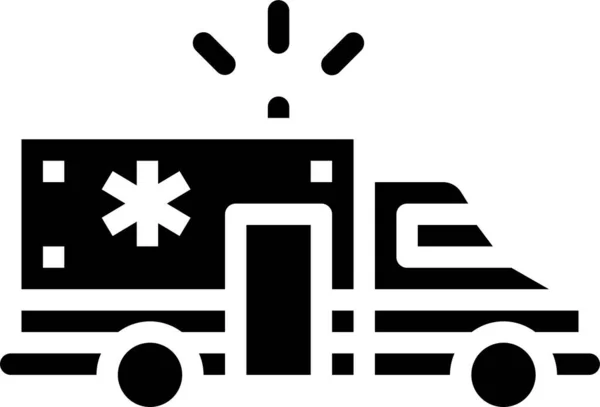 Ambulance Emergency Medical Icon Solid Style — Stock Vector