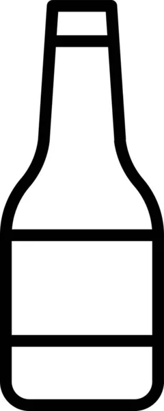 Icono Bebida Botella Vino Estilo Esquema — Archivo Imágenes Vectoriales